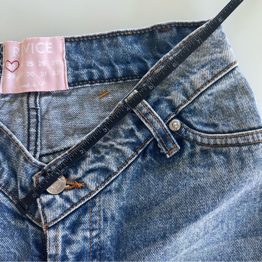 Revice V Cut Jeans Women’s Straight Leg Vintage Wash Trendy Denim - Picture 6 of 16